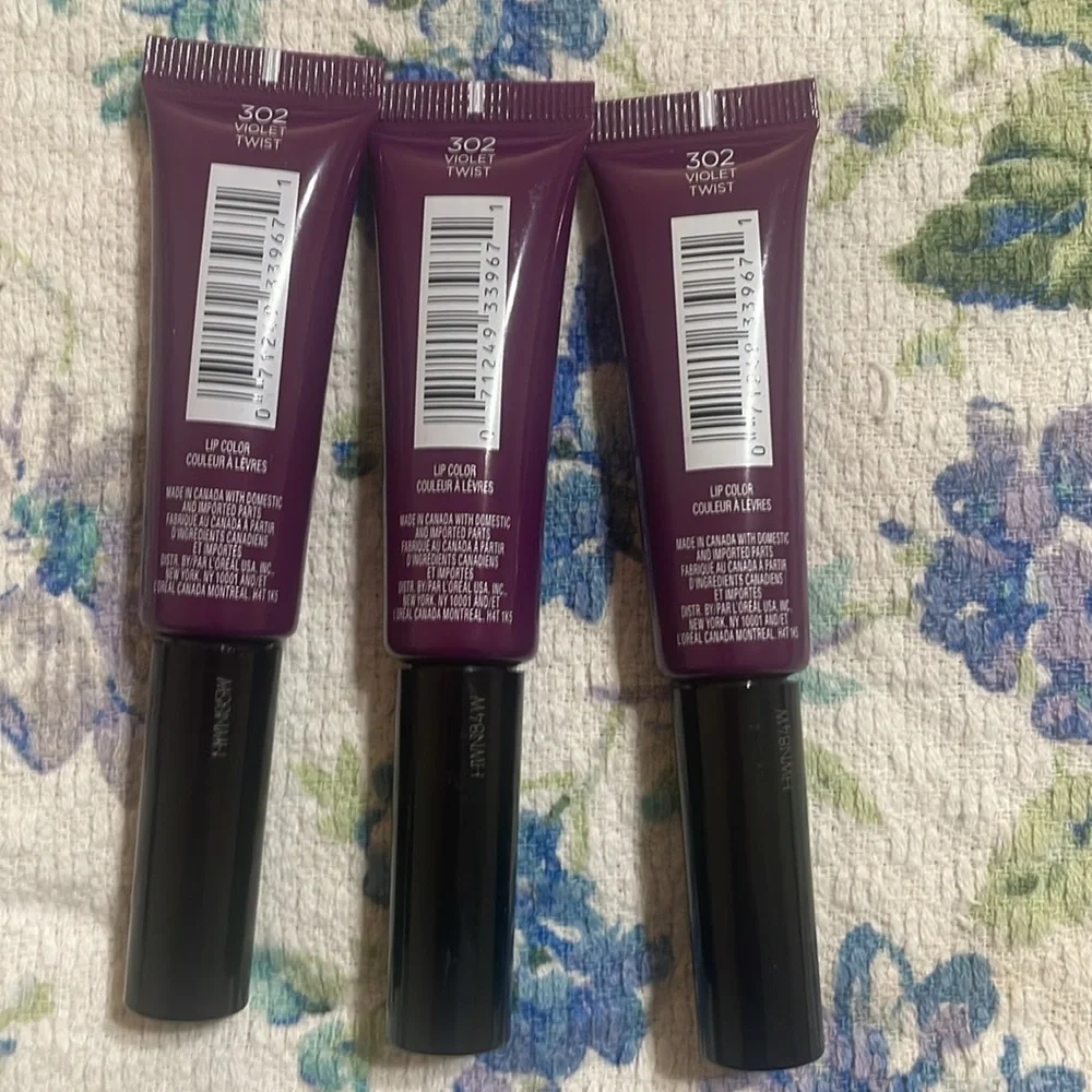 BN 3 pcs Loreal Infallible lip paints with brush applicator #302 Violet Twist - Picture 4 of 5